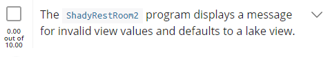 working for me Instructions Add a prompt to the ShadyRestRoom application, from