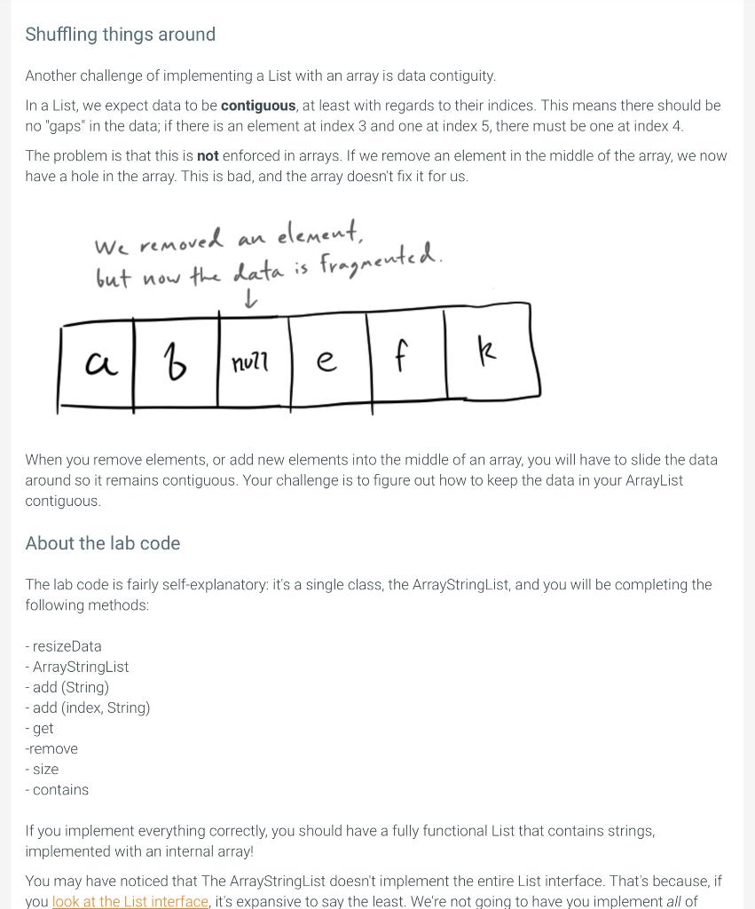 This is what actually STORES the Strings in your list. * More