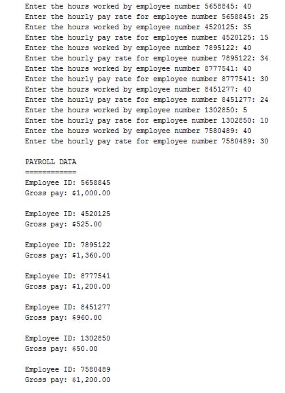 public class Payroll { // Constant for the number of employees public