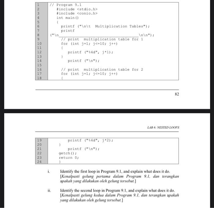  l want answer ii // Program 9.1 #include #include int main()