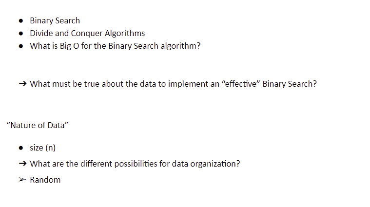 Definition and answering the question Binary Search Divide and Conquer Algorithms