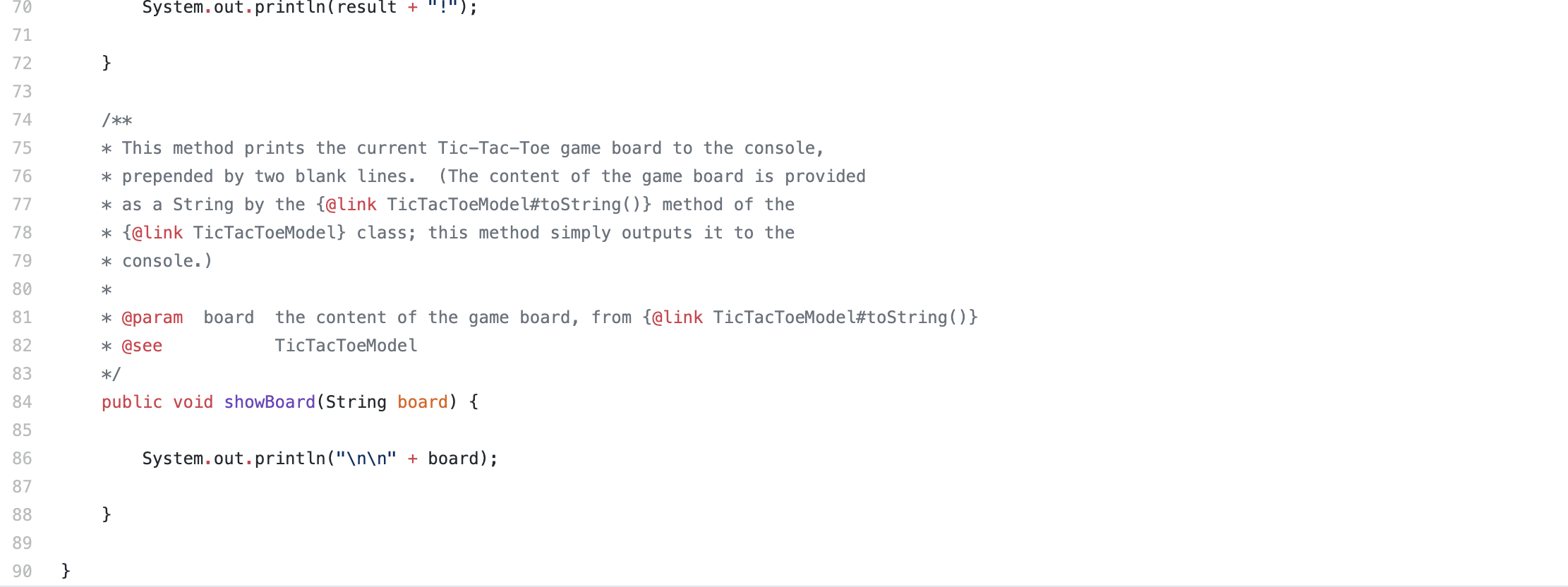 this.dimension = dimension; xTurn = true; board = new TicTacToeSquare[dimension][dimension]; /* Initialize