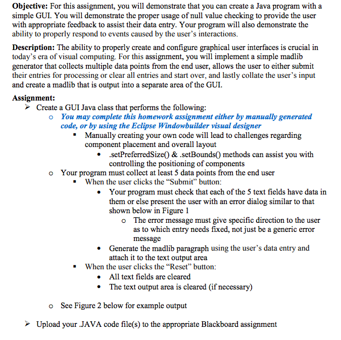 JAVA HELP! Objective: For this assignment, you will demonstrate that you can