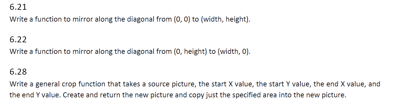 with 10 pixels between the lines. 6.10 Draw diagonal lines on a
