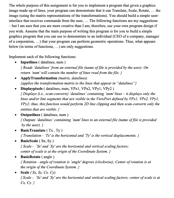 Please Implement this in java The whole purpose of this assignment is