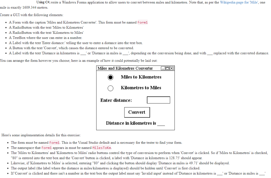Write the code using C# to perform each function as mentioned below.