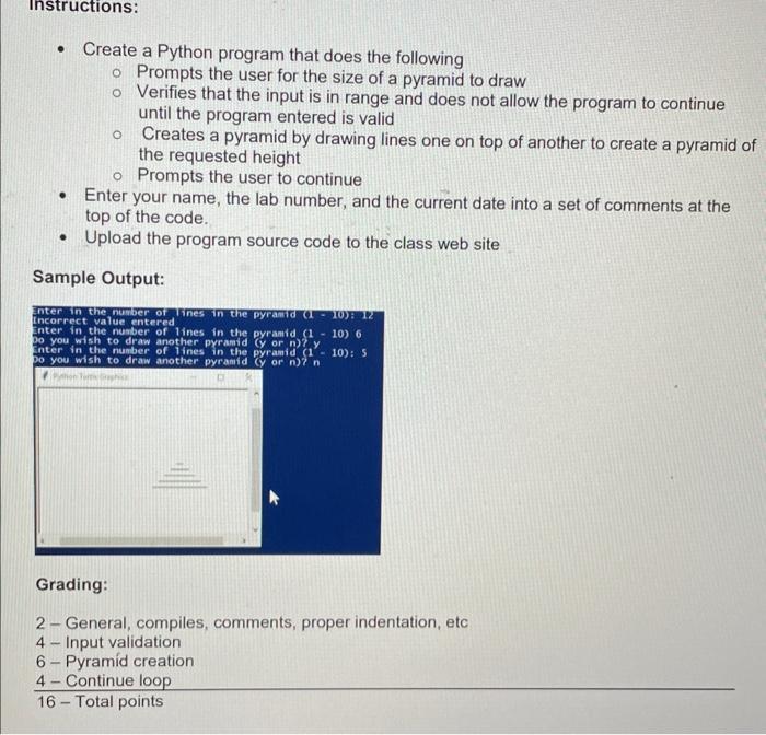  help me write these programs please - Create a Python program