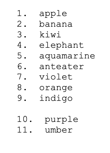 (word.txt) Python Please 1. 2. 3. 4. 5. 6. 7. 8. 9.