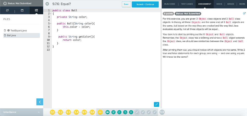 Ball class objects. In theory, all three Objects are the same and