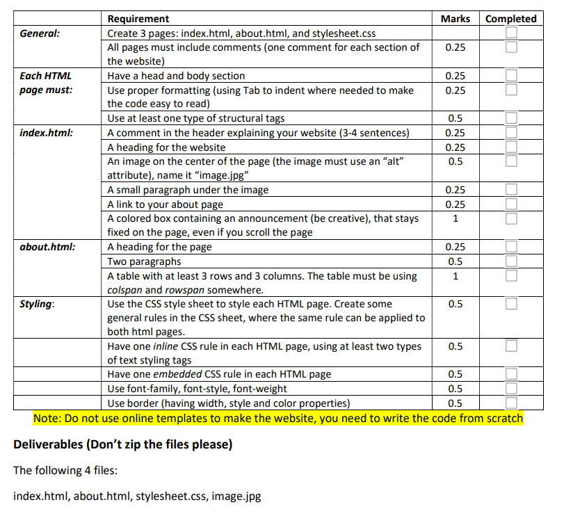 You are to design a simple website using HTML5 and CSS. You