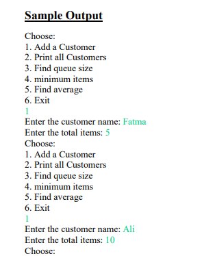 classes: 1) class Customer that includes the following data members: private String