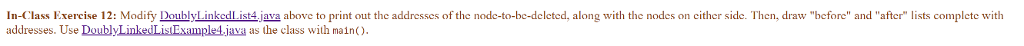 IN JAVA!!!! DoublyLinkedList4.java: class ListItem { String data; ListItem next; // To