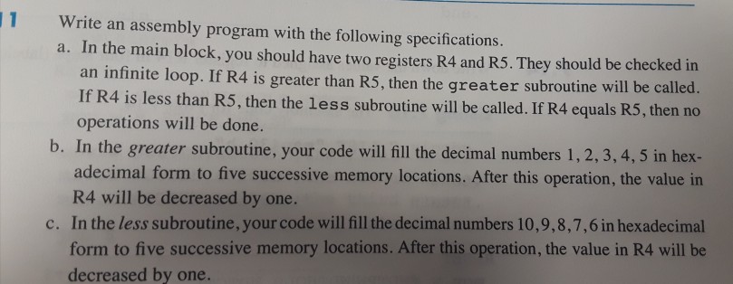  Code is for a msp430 microcontroller. 1 Write an assembly program