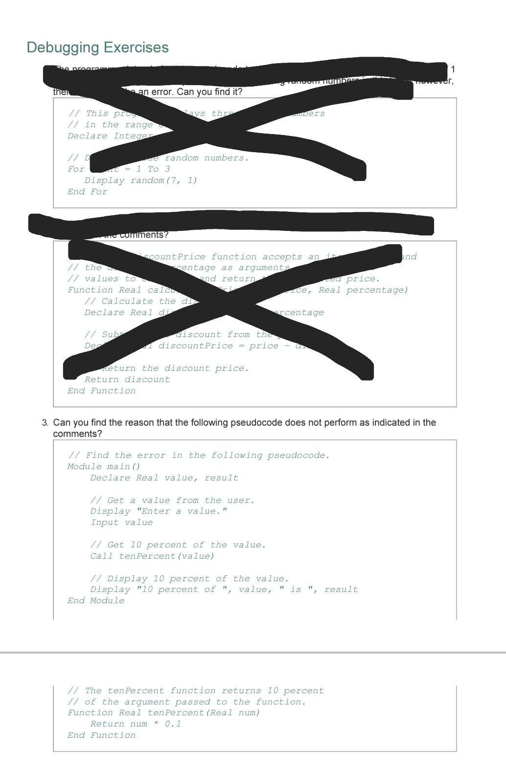 Question 3 Please explain answer. 3. Can you find the reason