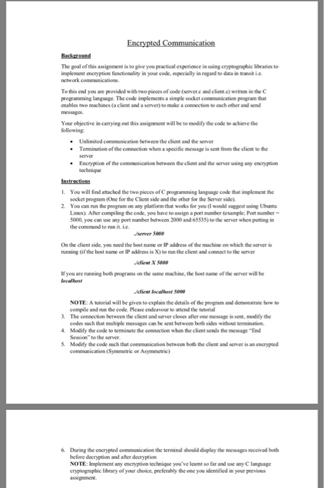  And client program is And server program is The goal of