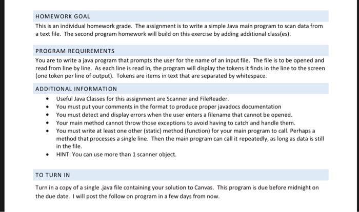  Java programming assignment: HOMEWORK GOAL This is an individual homework grade.
