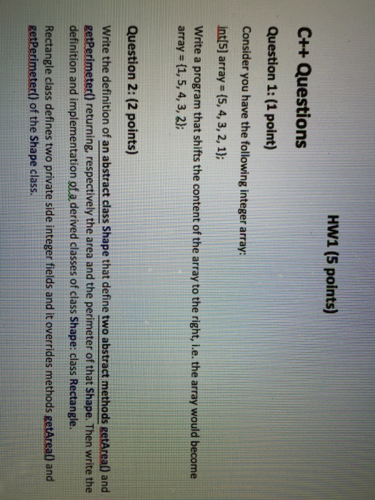  Consider you have the following integer array: int[5] array = {5,