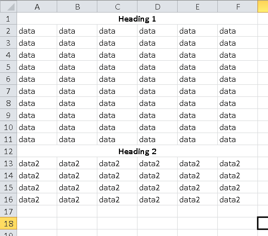 I need the vba code that will look at the 2 headings