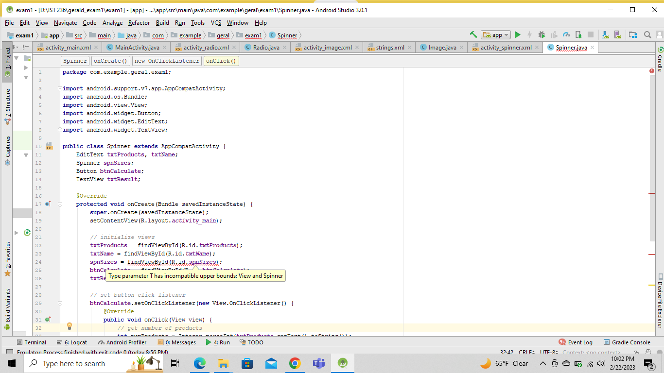 Android Studio Help: I'm having an error with my java code, can