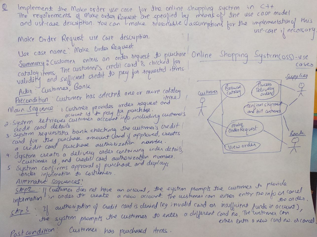 this is from software engg. where you create a c++ program .