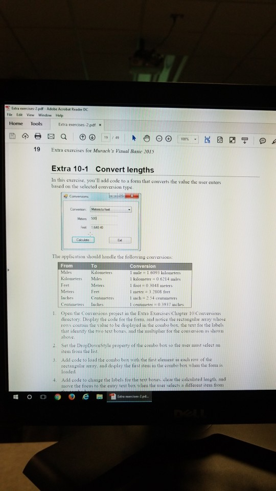  need in visual basic 2015. note properties of objects. Extra exercises