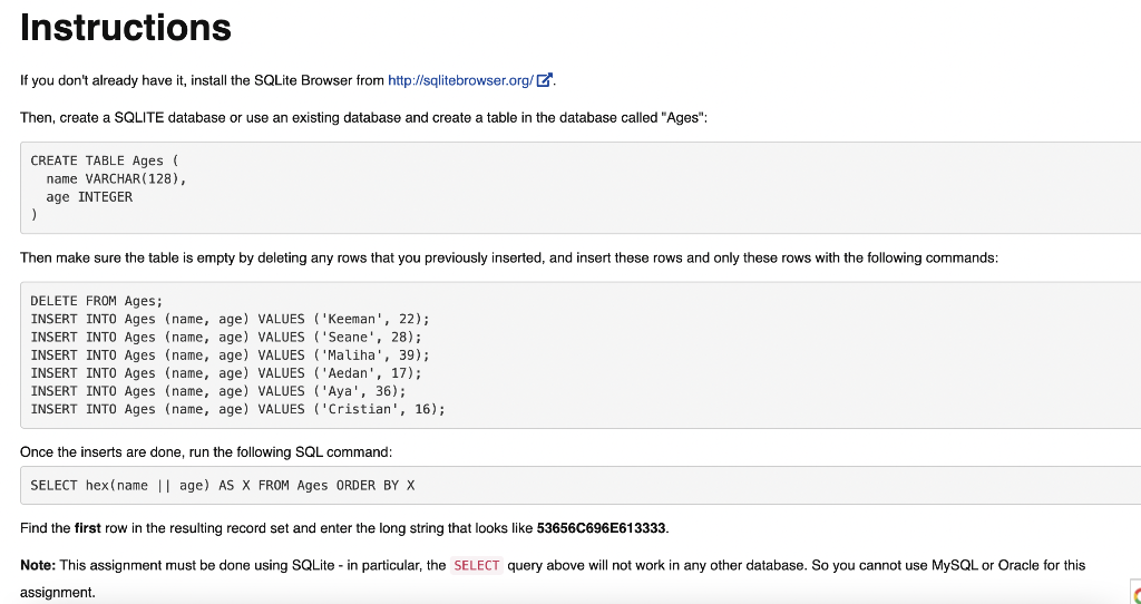  Instructions If you don't already have it, install the SQLite Browser