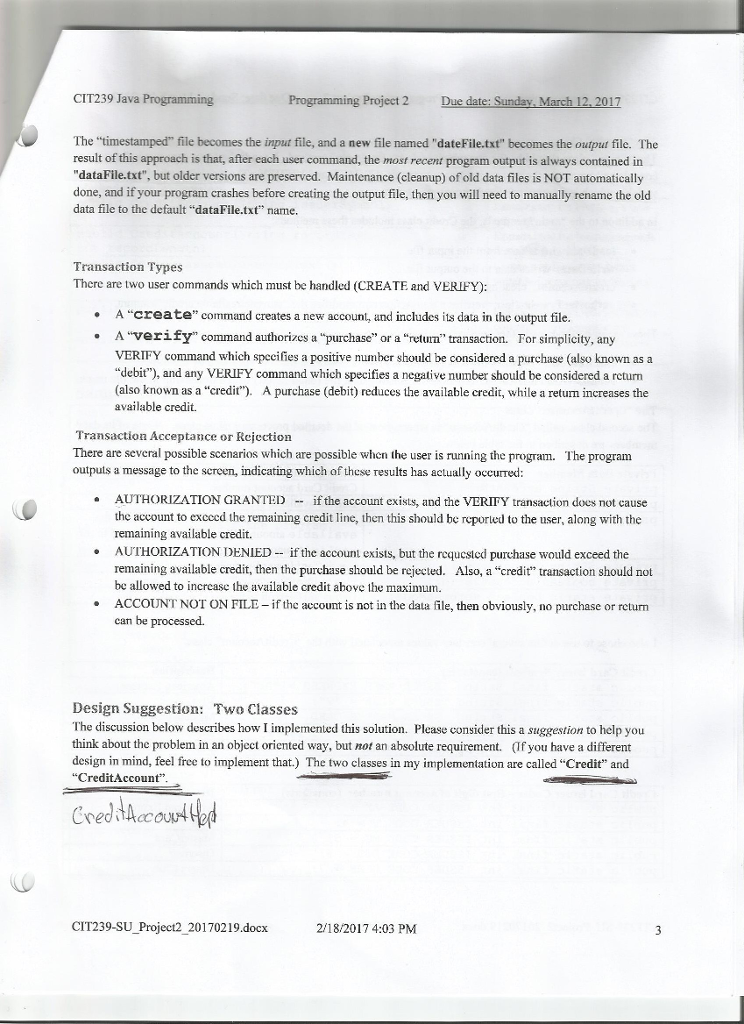 2017 Acknowledgement: This assignment was adapted from one used by Professor Arland