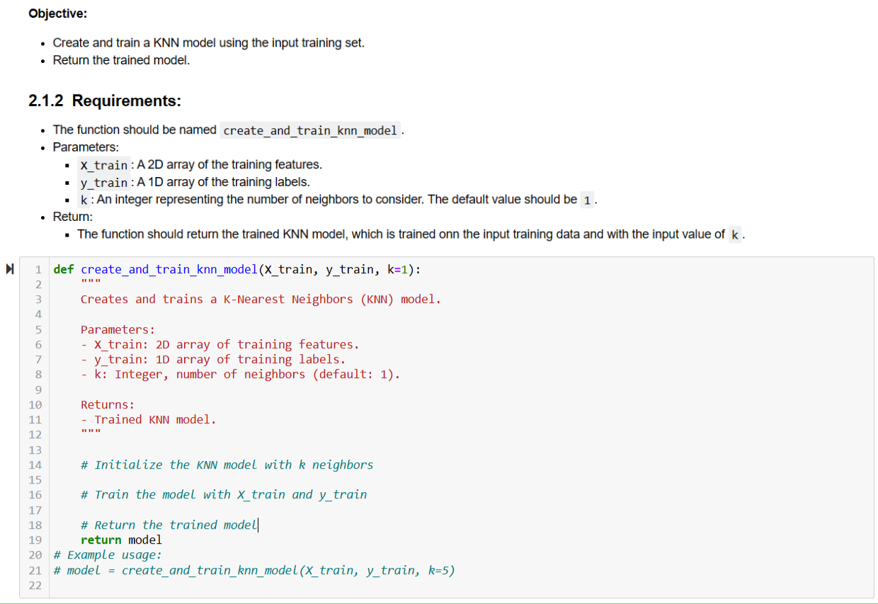  write a python code for these requirements, your code must match