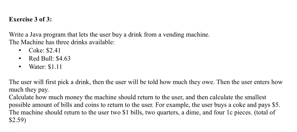 Please code this in Java according to the instructions. Thank You Exercise