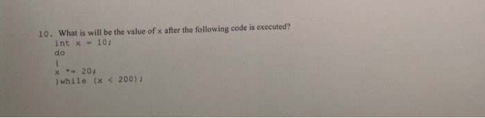  Java What is will be the value of x after the