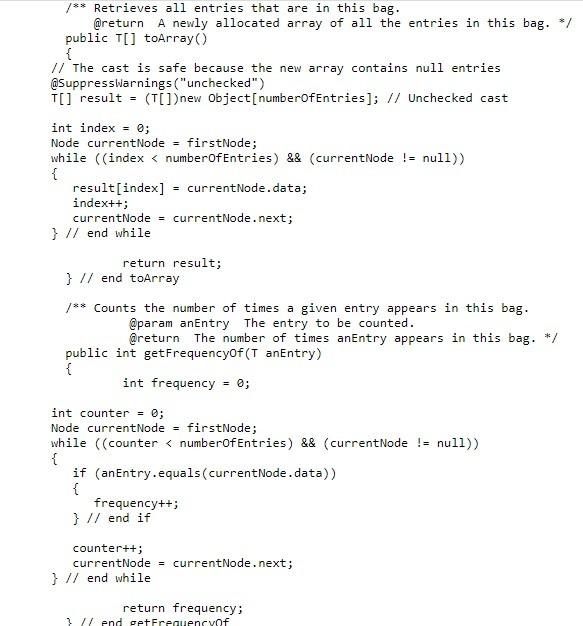 to you on Moodle). Add the following methods to BagInterface and implement