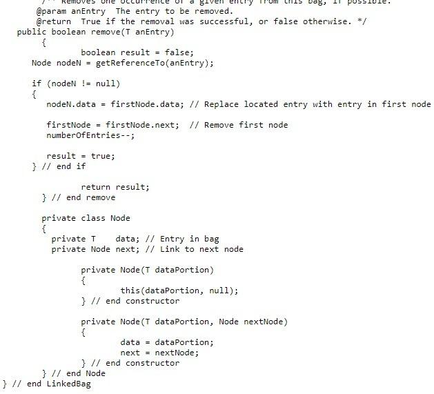 For example, suppose that replace (A, D) is called on this bag