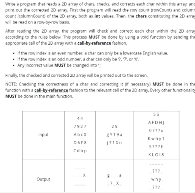 in c++ Write a program that reads a 2D array of