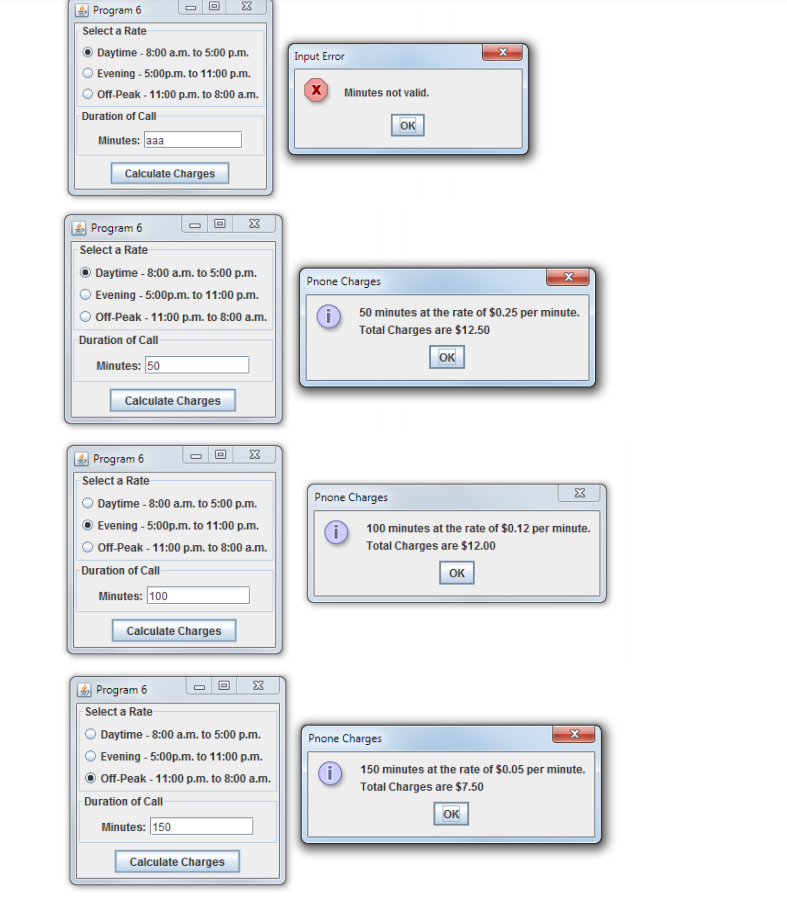 depending on the Select a Rate o time of day of the