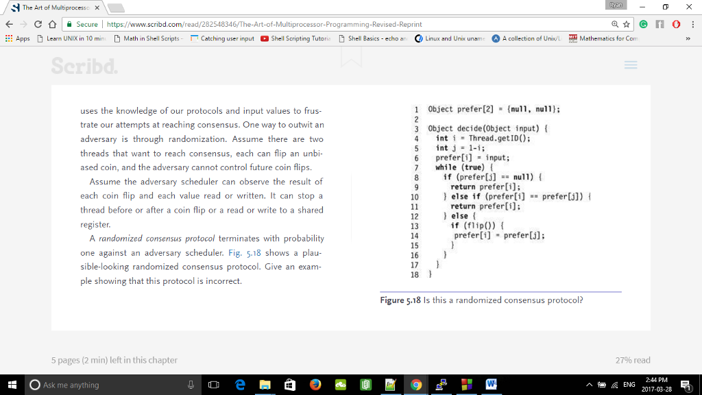 shouldn't have to pay for incomplete textbook solution (The-Art-of-Multiprocessor-Programming-0th-edition-chapter-5-problem-74E-solution-9781281272775). Thanks SH The