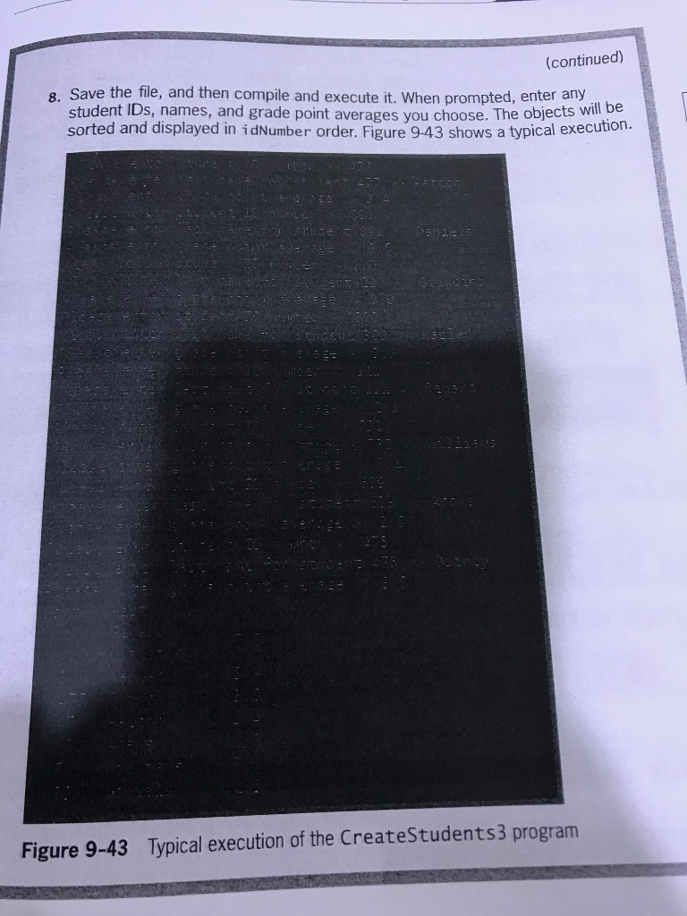 fill the array, and you sort the array by student ID number