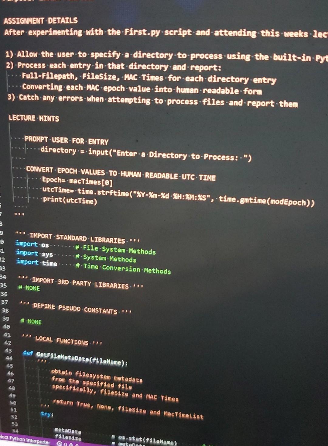  modify and extend. windows python. assignment in first picture ASSIGNMENT DETAILS