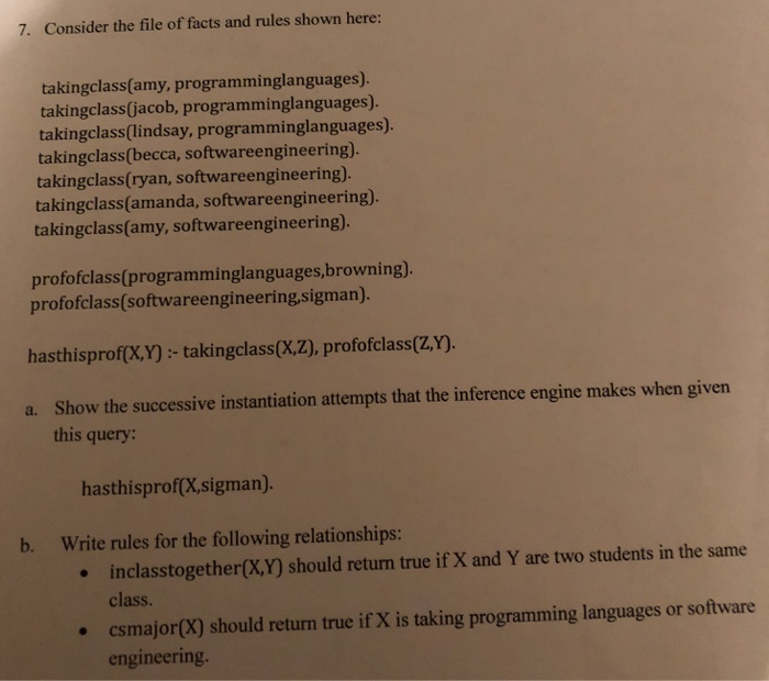  Use the declarative programming language Prolog to answer the following question