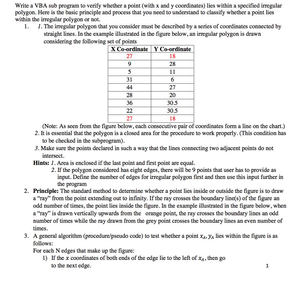 VBA CODE Write a VBA (Visual Basic for Applications) sub program to