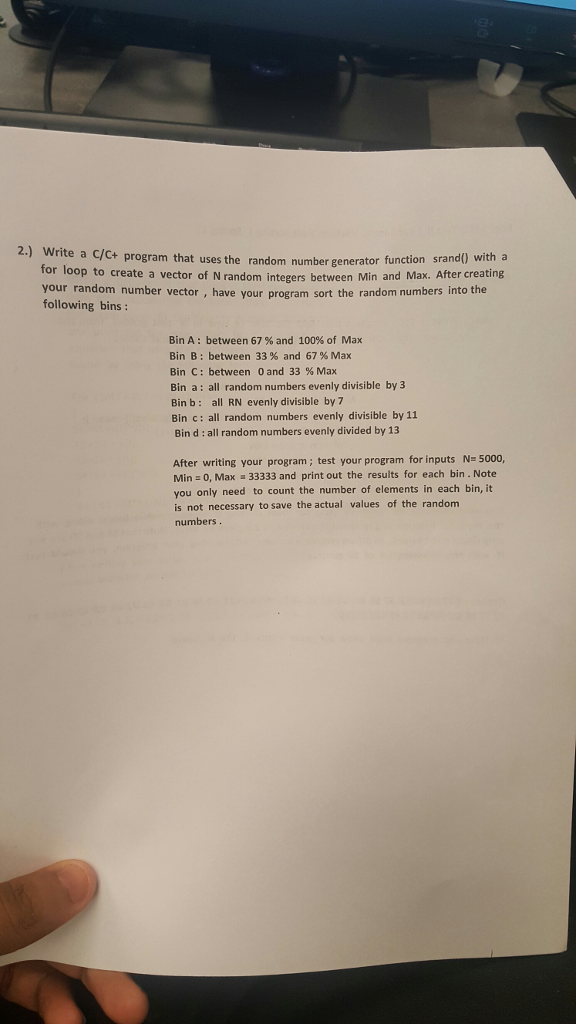  Write a C/C+ program that uses the random number generator function
