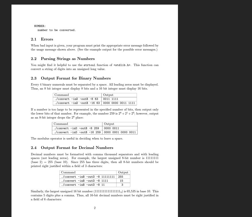 the usage: usage: convert IN OUT SIZE NUMBER IN: -inB NUMBER is