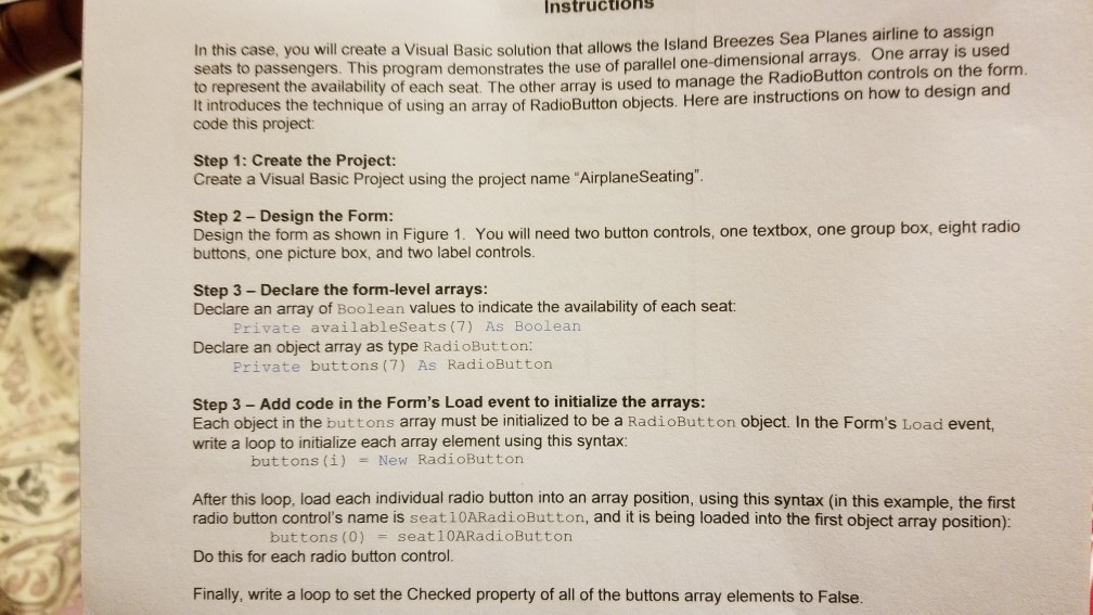  Instructions s program demonstrates the use of parallel one-dimensional arrays. One