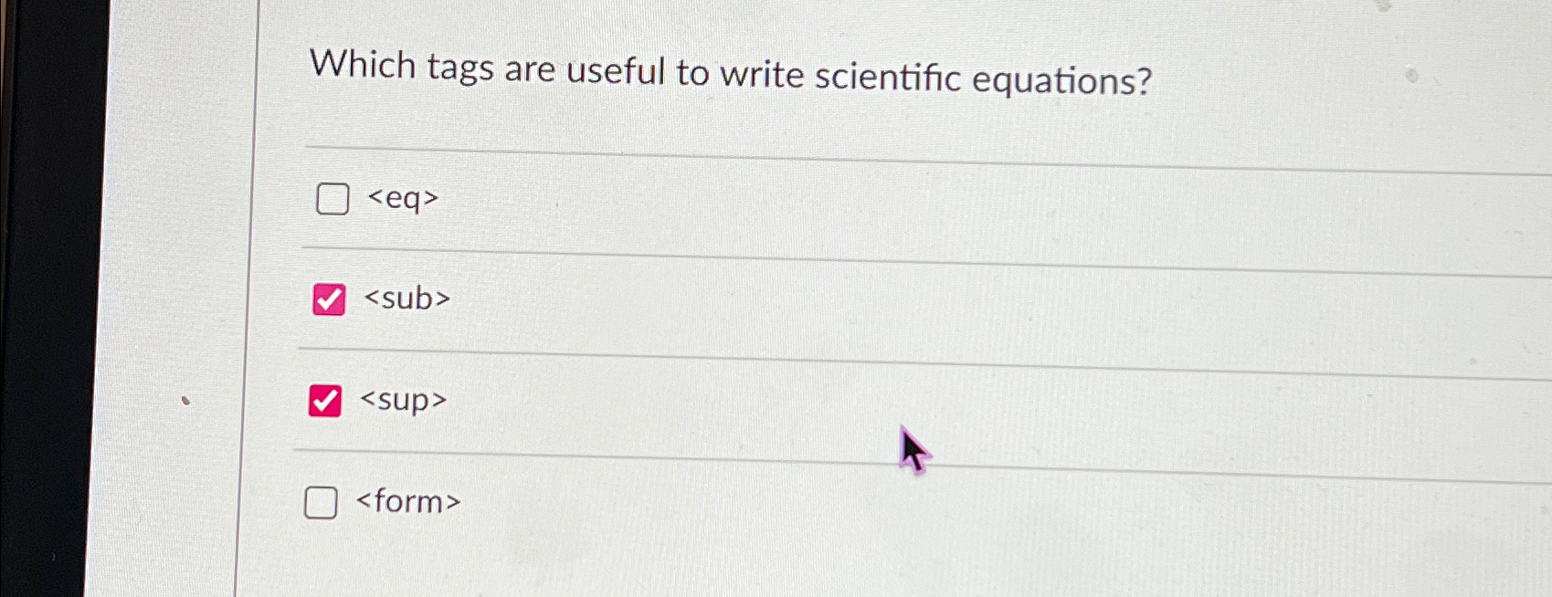  Which tags are useful to write scientific equations? 