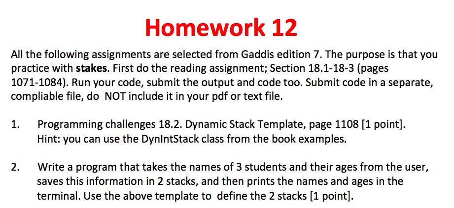 DynIntStack.h // Specification file for the DynIntStack class #ifndef DYNINTSTACK_H #define DYNINTSTACK_H