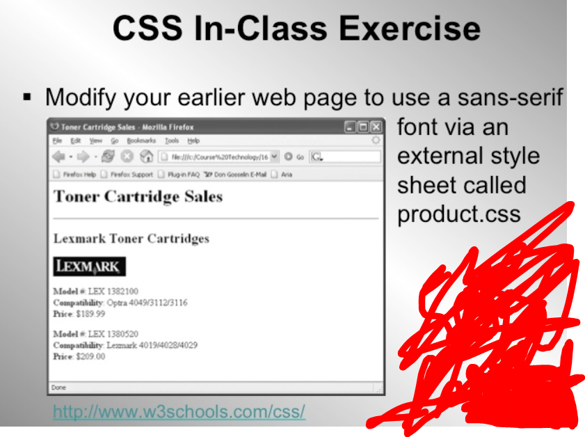 IN PHP programming please. CSS In-Class Exercise Modify your earlier web page