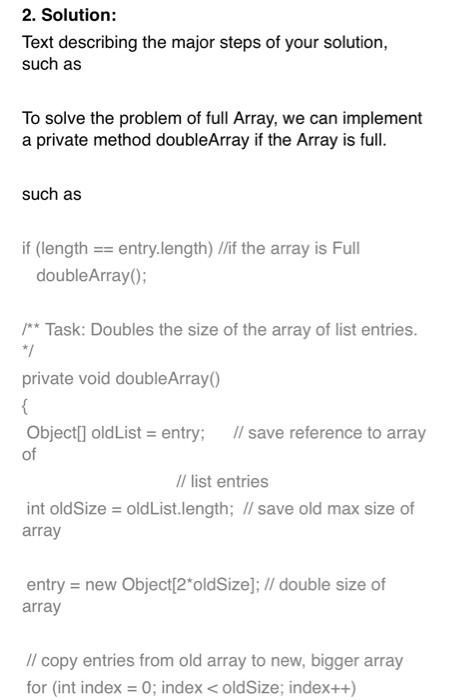 on Dynamic Array Expansion 2/6 1. Assignment Description: Implement the ADT-List represented