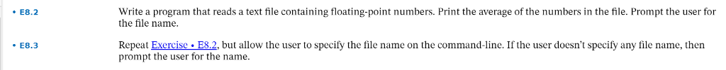 c++ E8.2 Write a program that reads a text file containing floating-point