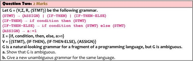 in Computer Theory Question Twos 2 Marks Let G = (V,E, R,