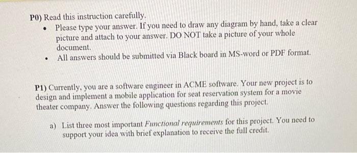  P0) Read this instruction carefully. - Please type your answer. If