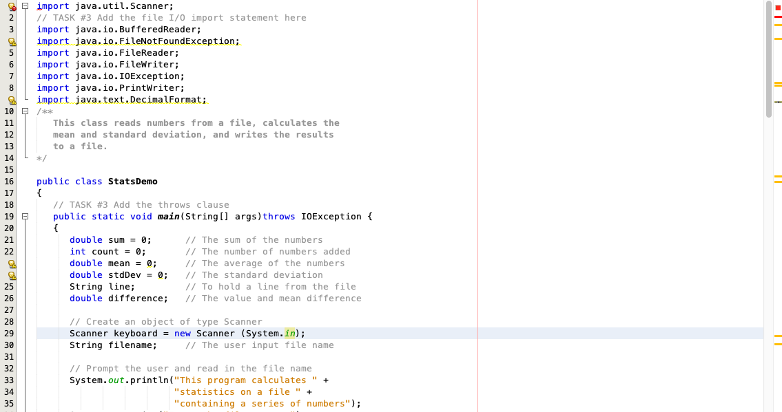 So when I run the program, I get the error file not